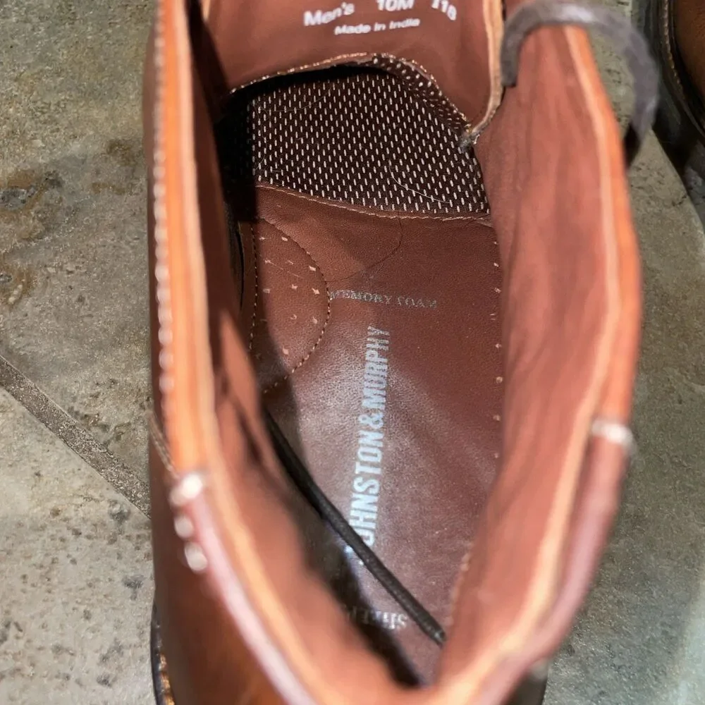 Johnston Murphy Copeland Brown Leather Chukka Boots Shoes Mens Size 10M 25-2022